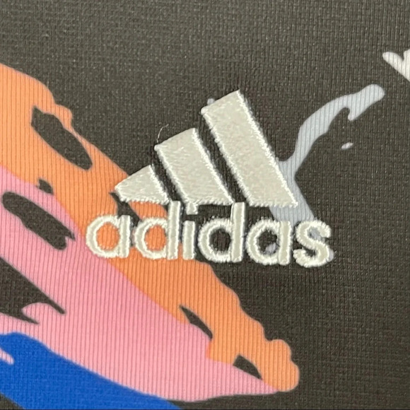 Adidas Girls Black Pink Floral Bomber Jacket - Picture 4 of 13